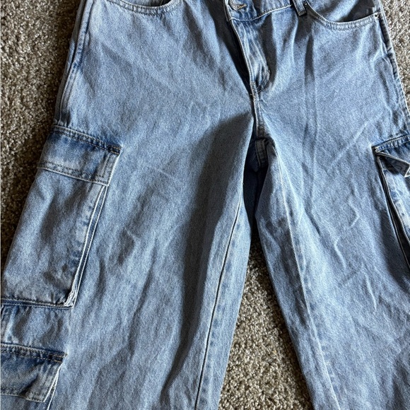PacSun Light Blue Straight Leg Cargo Jeans - Picture 2 of 7